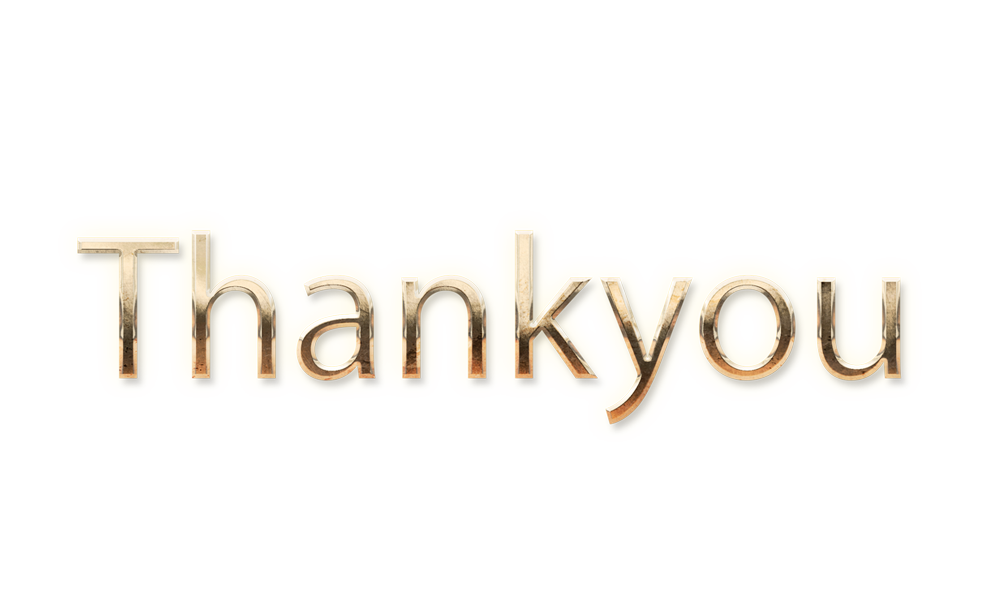 WORD THANK YOU gold text typography PNG images free